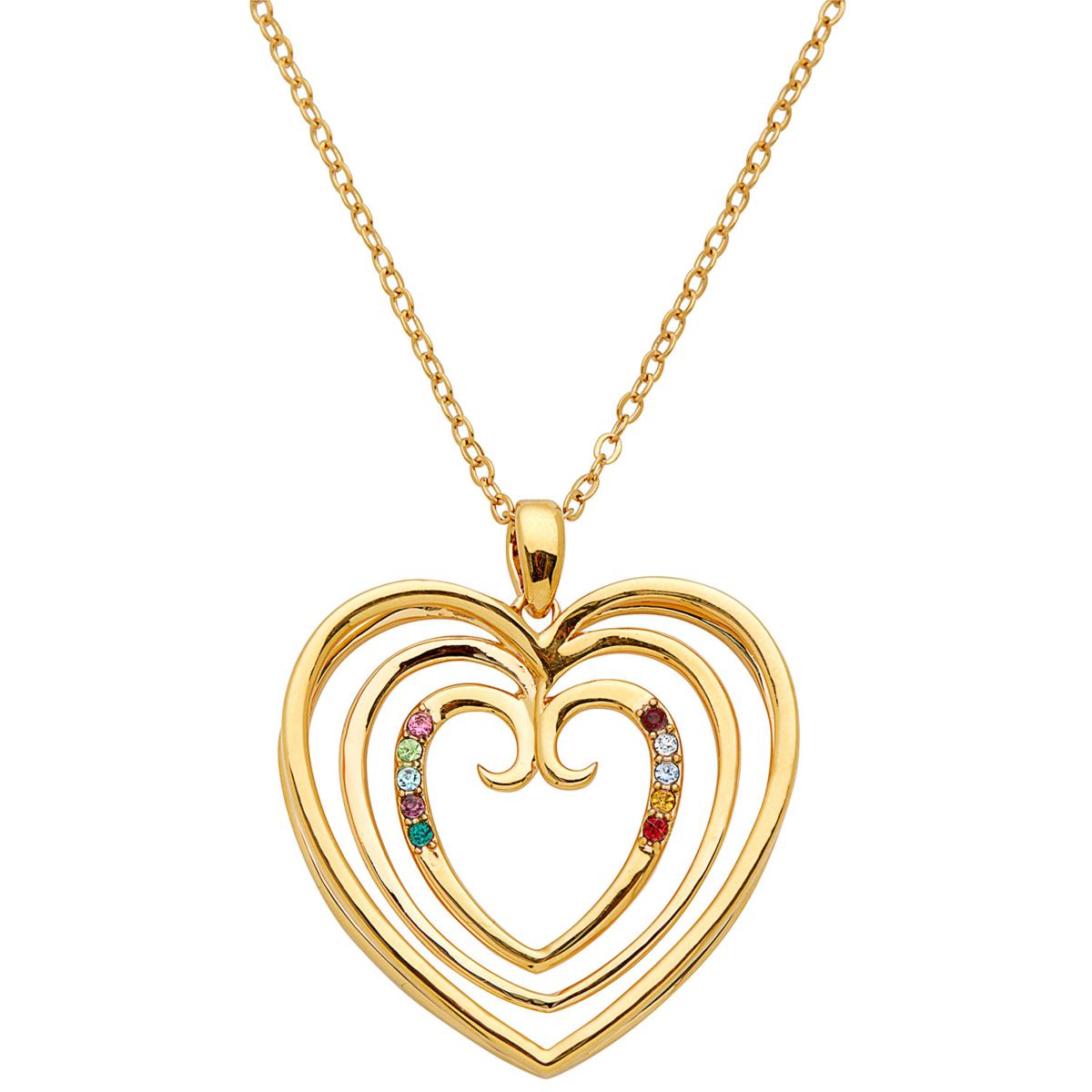 3 birthstone heart necklace