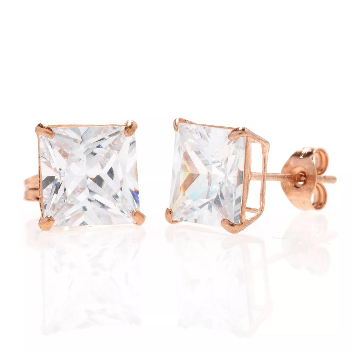 6mm rose gold stud earrings