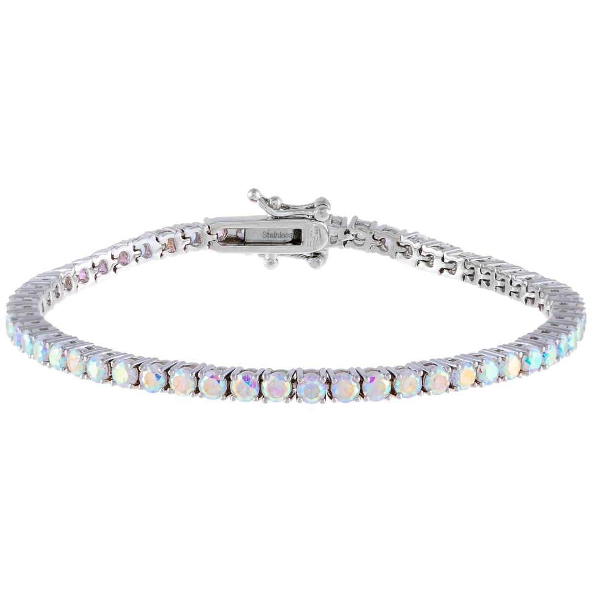 Absolute™ Sterling Silver Aurora Borealis Tennis Bracelet - 9775788 | HSN