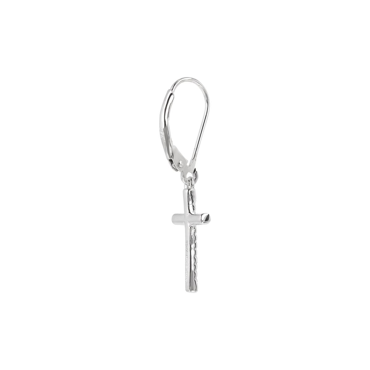 STONE HENgE【送料込】SILVER CROSSING CUBIC EARRING Absolute™ Sterling Silver Cubic Zirconia Cross Dangle