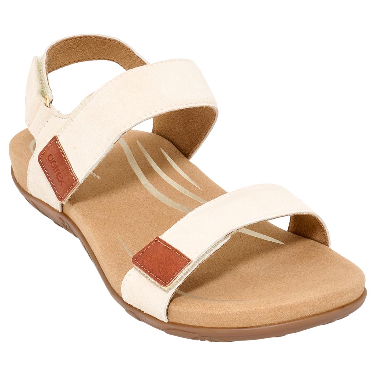 Aetrex Leslie Adjustable Suede Sandals | HSN