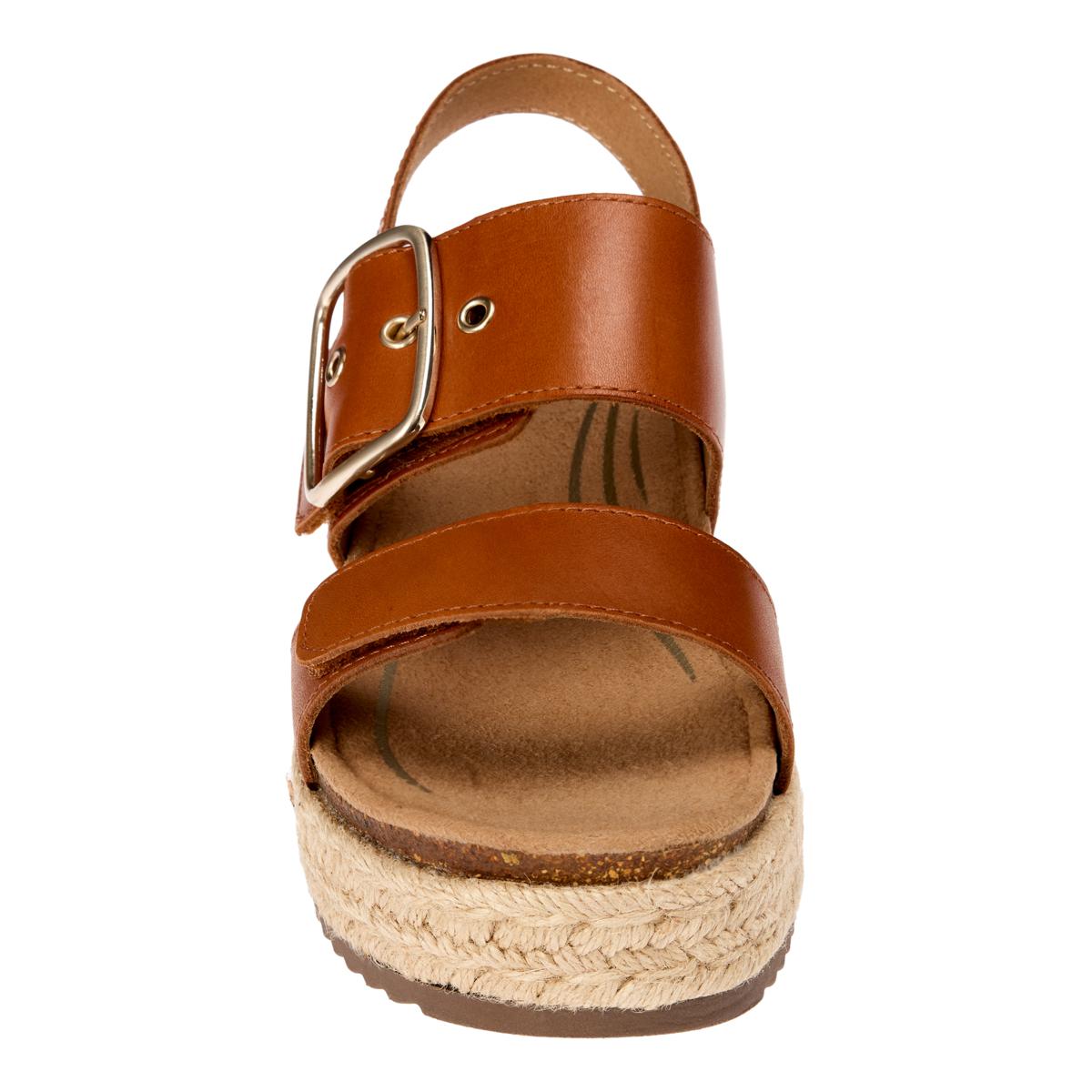 Aetrex® Vania Leather Arch Support Flatform Sandal