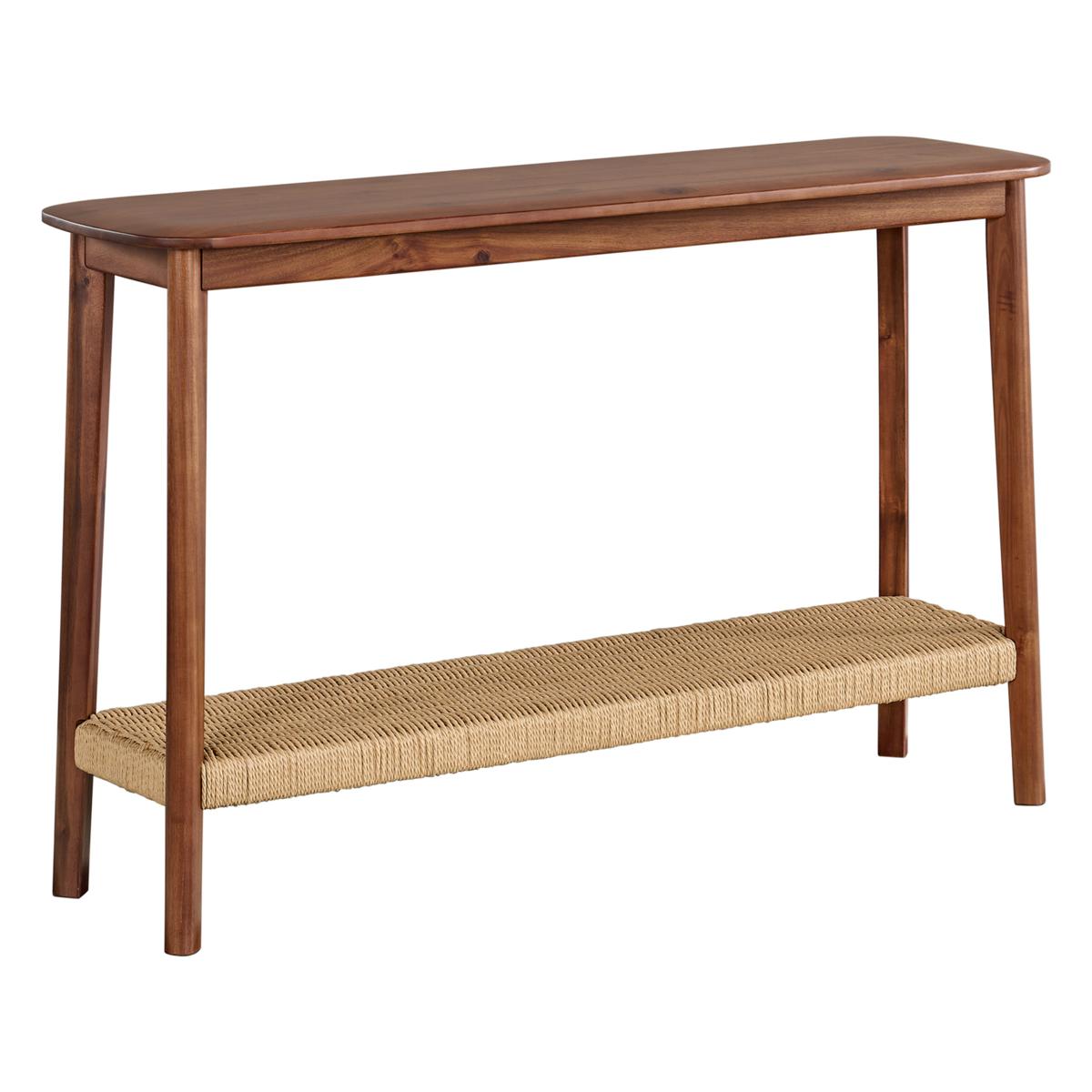 Alaterre Furniture Calais 48" Entryway Table with Woven Storage Shelf