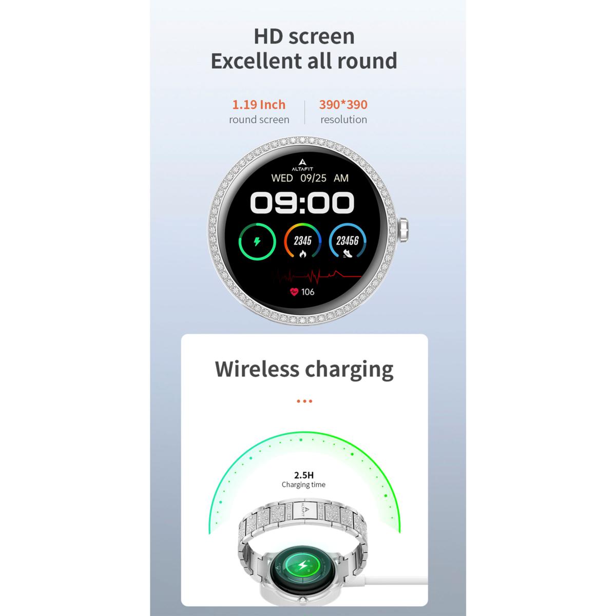 AltaFit Bluetooth Smartwatch with Extra Milanese Band  display picture 1