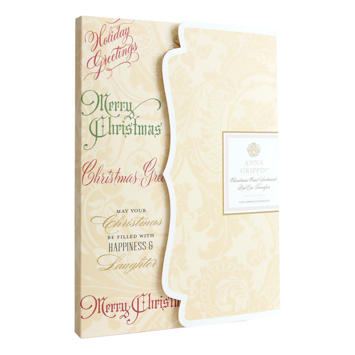 Anna Griffin メッセージカード Anna Griffin® Christmas Card Sentiment Rub-Ons - Set of 128 | HSN