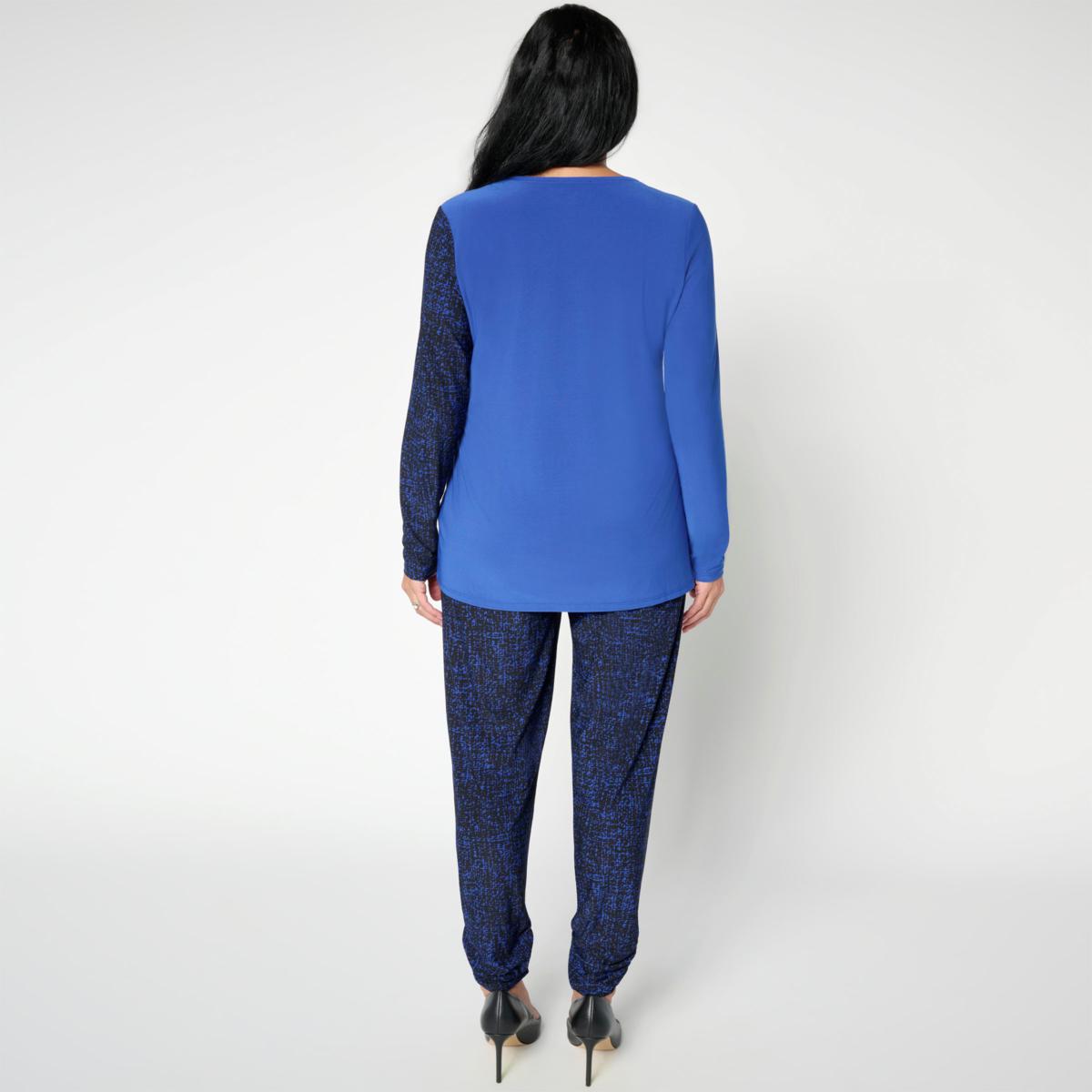 ★AIchaaanshop★ Antthony 2-piece Asymmetric Colorblock Top and Pant Set