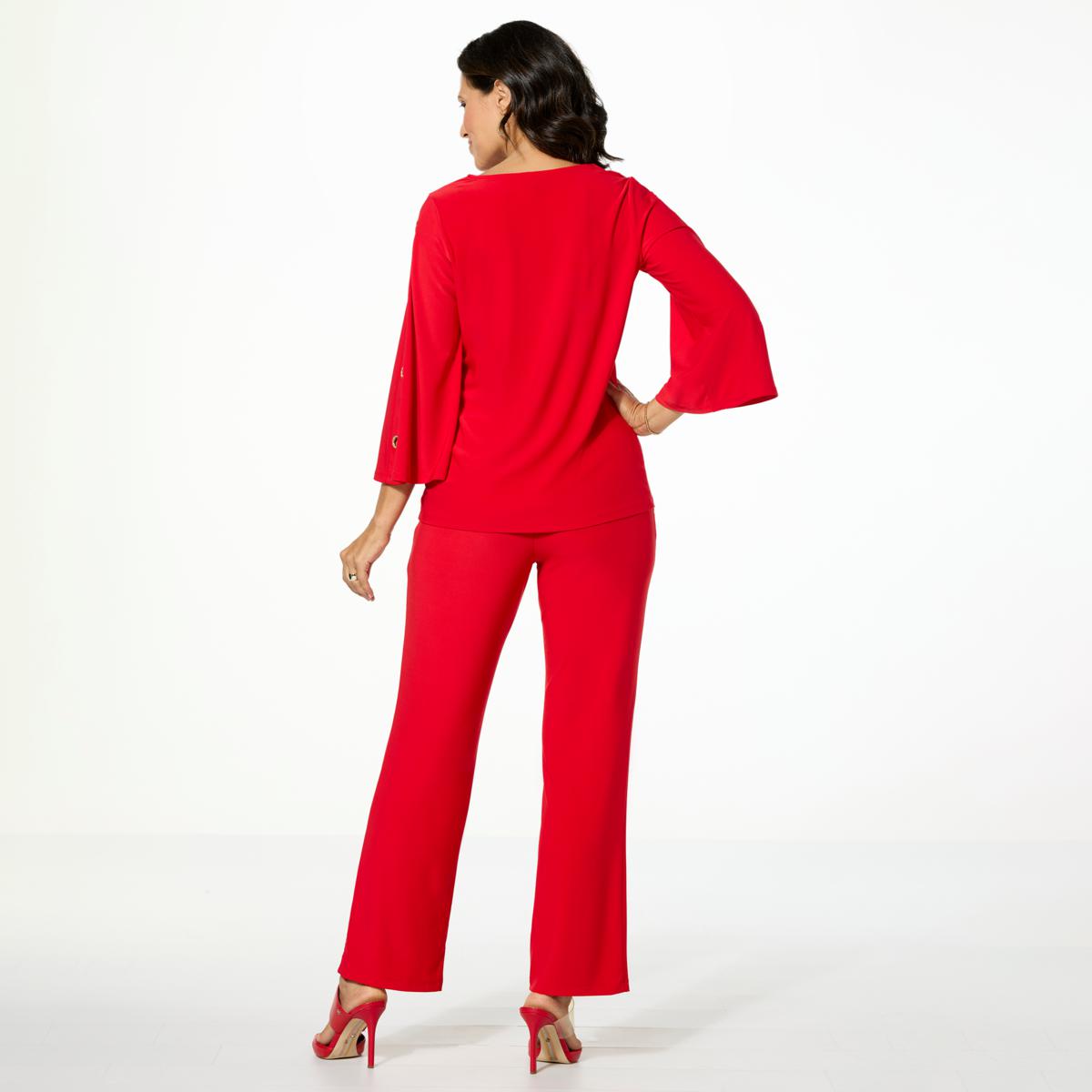 Antthony 2-piece Rhinestone Grommet Top & Pull-On Pant Set