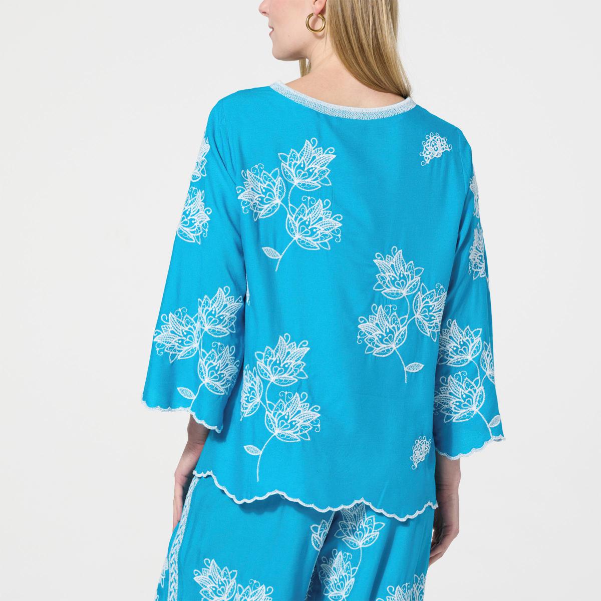 Antthony Embroidered Scalloped Edge Blouse - 22653938 | HSN
