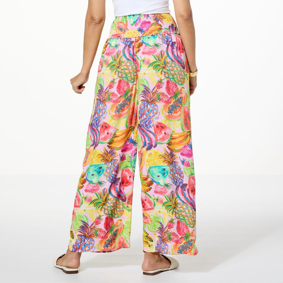 Elegant Printing Loose Mid Waist Wide Leg Full Print Bottoms(7 Colors)