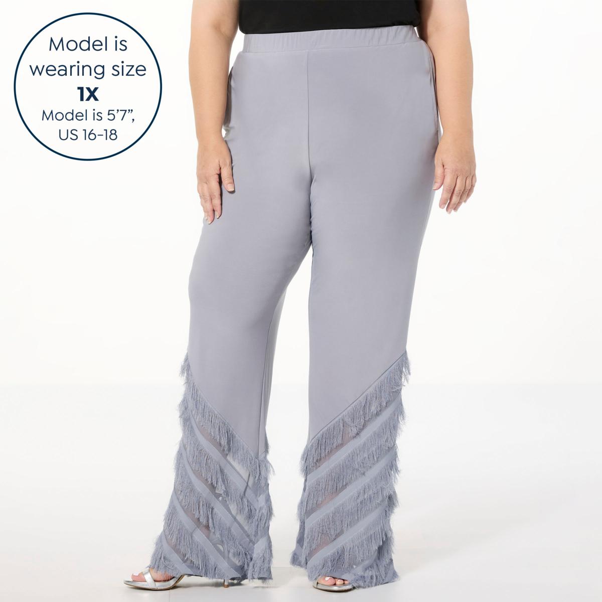 Antthony Ruffled Eyelash Hem Pull-On Pant - 23261320 | HSN