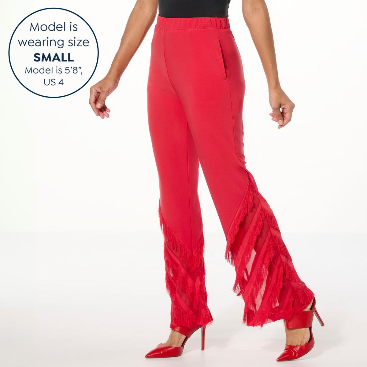 Antthony Ruffled Eyelash Hem Pull-On Pant - 23261320 | HSN