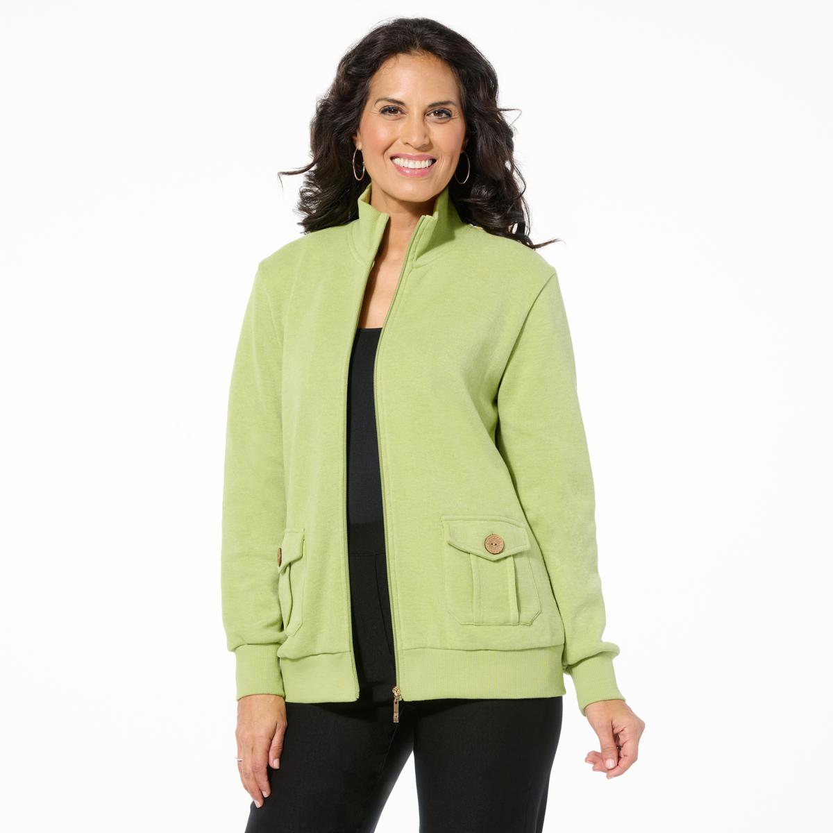 Antthony Sweater Knit Jogger Jacket with Printed Satin Back
