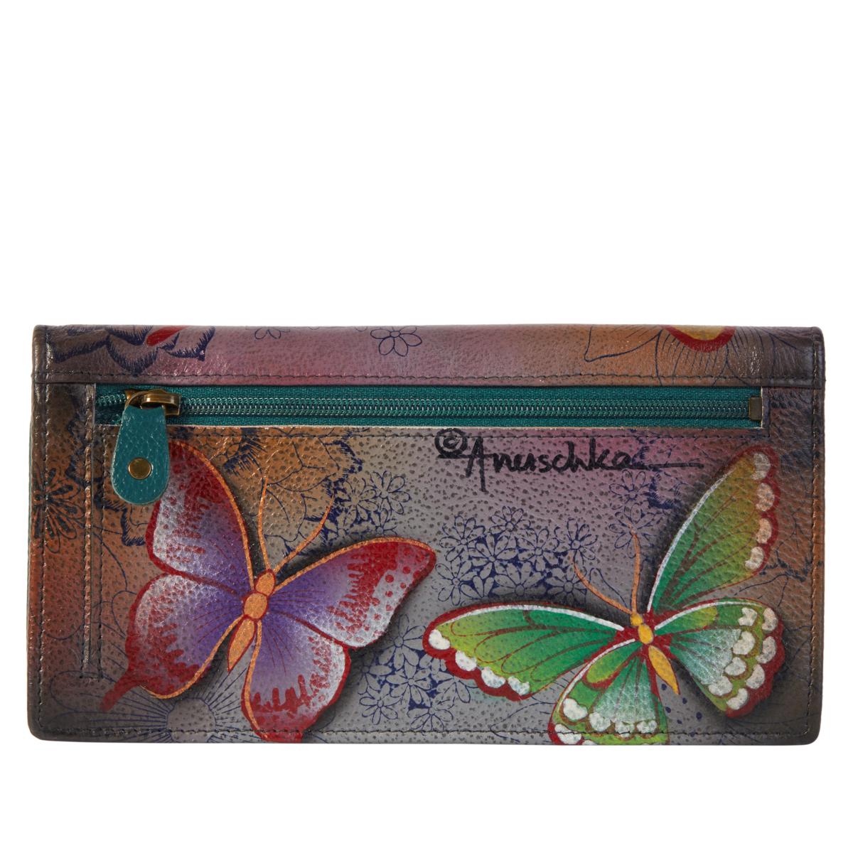 Anuschka Hand-Painted Leather Clutch Wallet with RFID