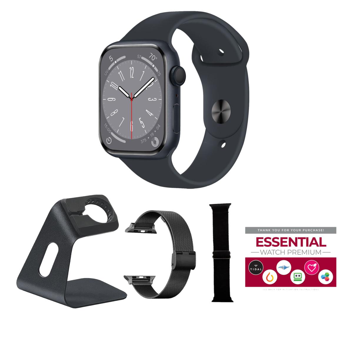 Apple Watch Series 8 45MM GPS Smartwatch with Accessory Bundle