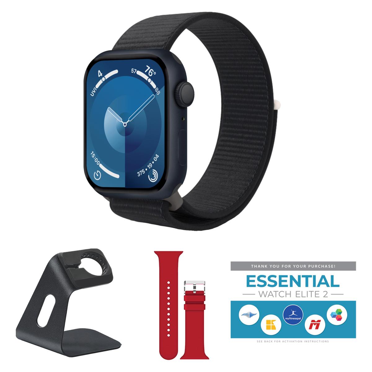 Apple Watch Series 9 GPS Smartwatch con cinturino Sport S/M, 45 mm