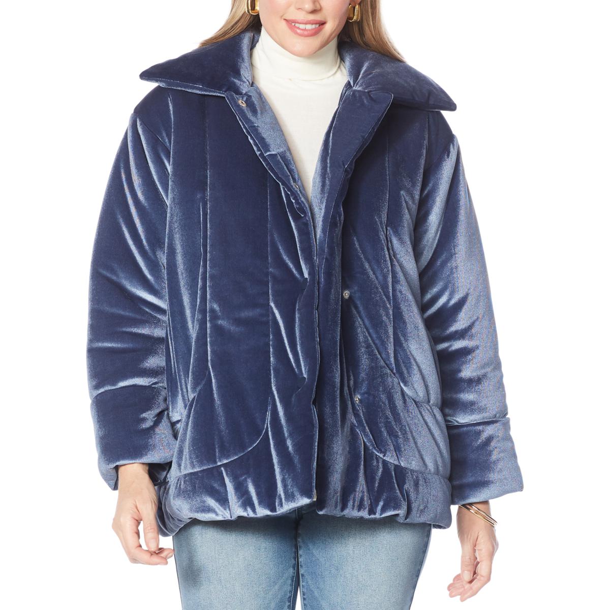 "As Is" DG2 by Diane Gilman Velvet Puffer Jacket