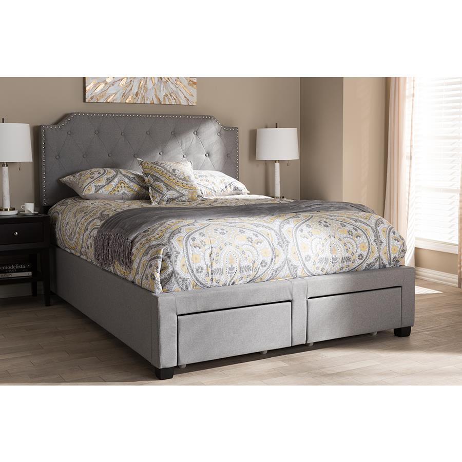 Aubrianne Fabric Upholstered Queen Storage Bed HSN