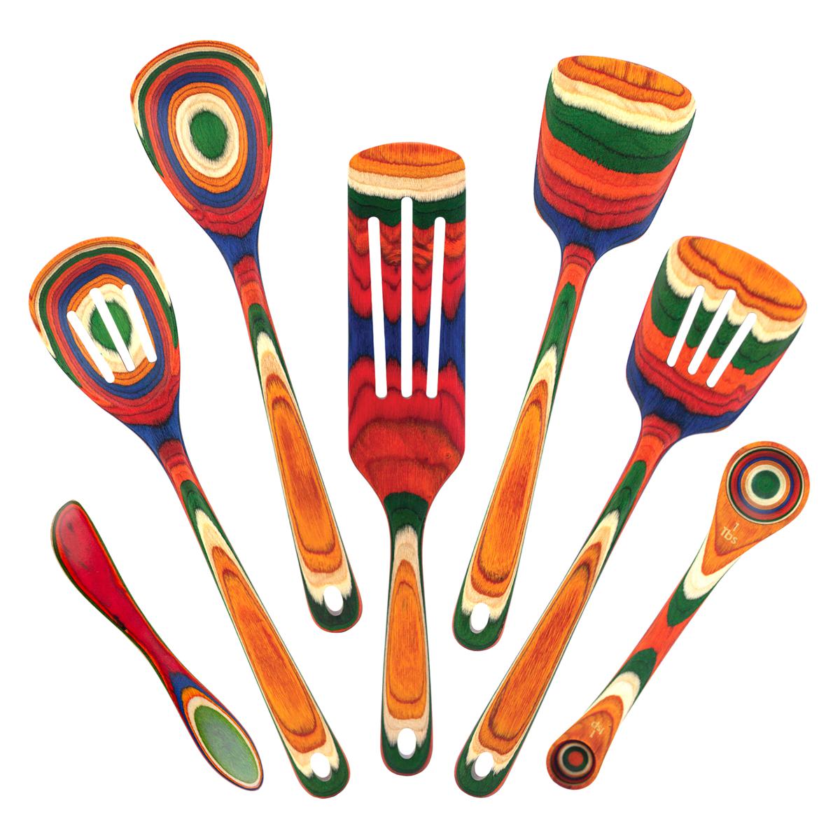 Baltique 7-Piece Colored Wood Utensil Set by Totally Bamboo - 23227711 ...