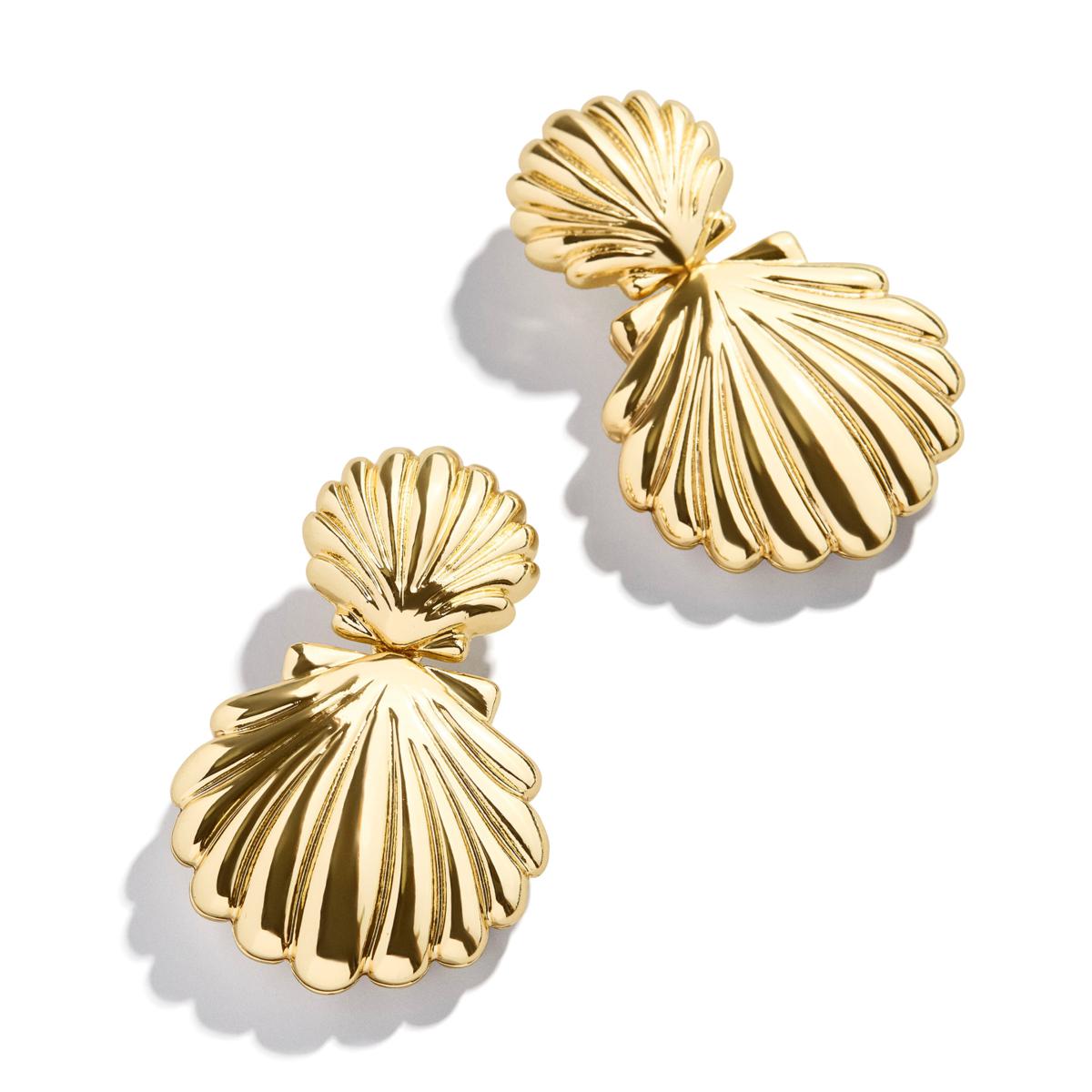 BAUBLEBAR Goldtone Seashell Double-Drop Earrings - 23162065 | HSN