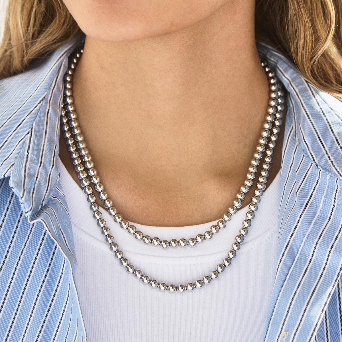 ★PEARLY MORE★ Logo Bar Ball Chain Magnet Necklace BAUBLEBAR Pisa 18