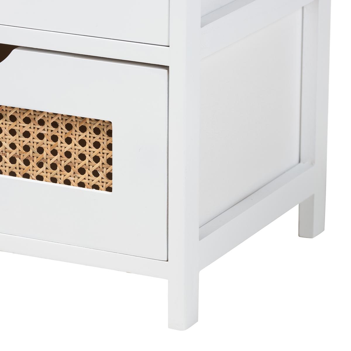 Baxton Studio Bastian Modern Fabric and Wood 3 Drawer Storage