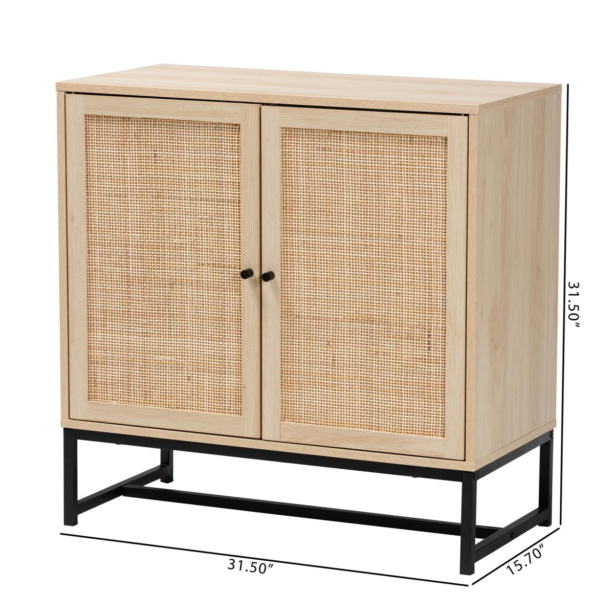 Baxton Studio Caterina Mid Century Wood 2 Door Storage Cabinet