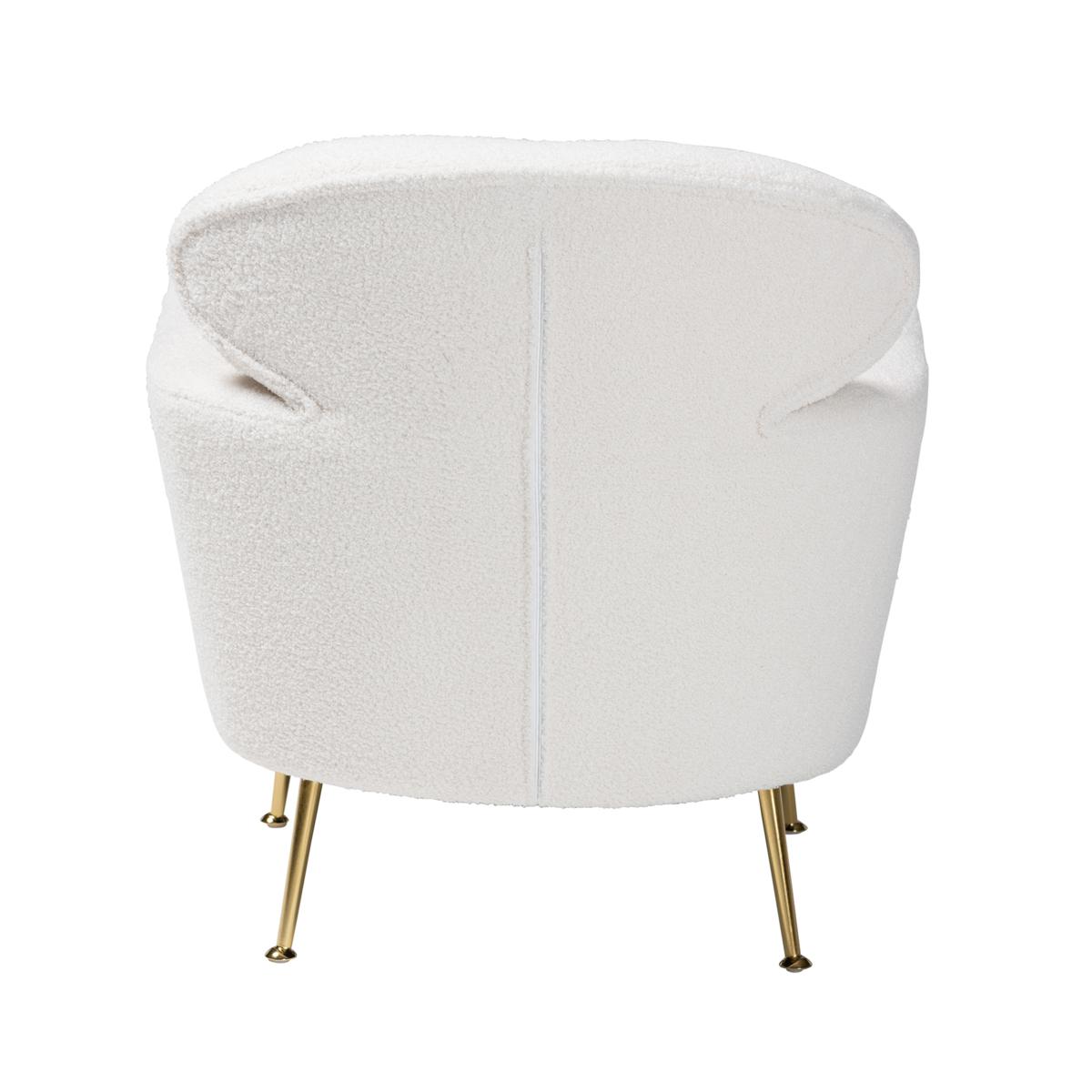 Baxton Studio Fantasia Modern Upholstered and Gold Metal Armchair