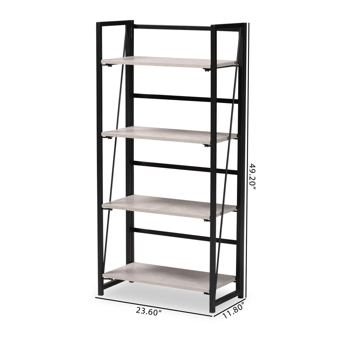 Baxton Studio Lakota Modern Industrial Metal 4 Tier Display Shelf