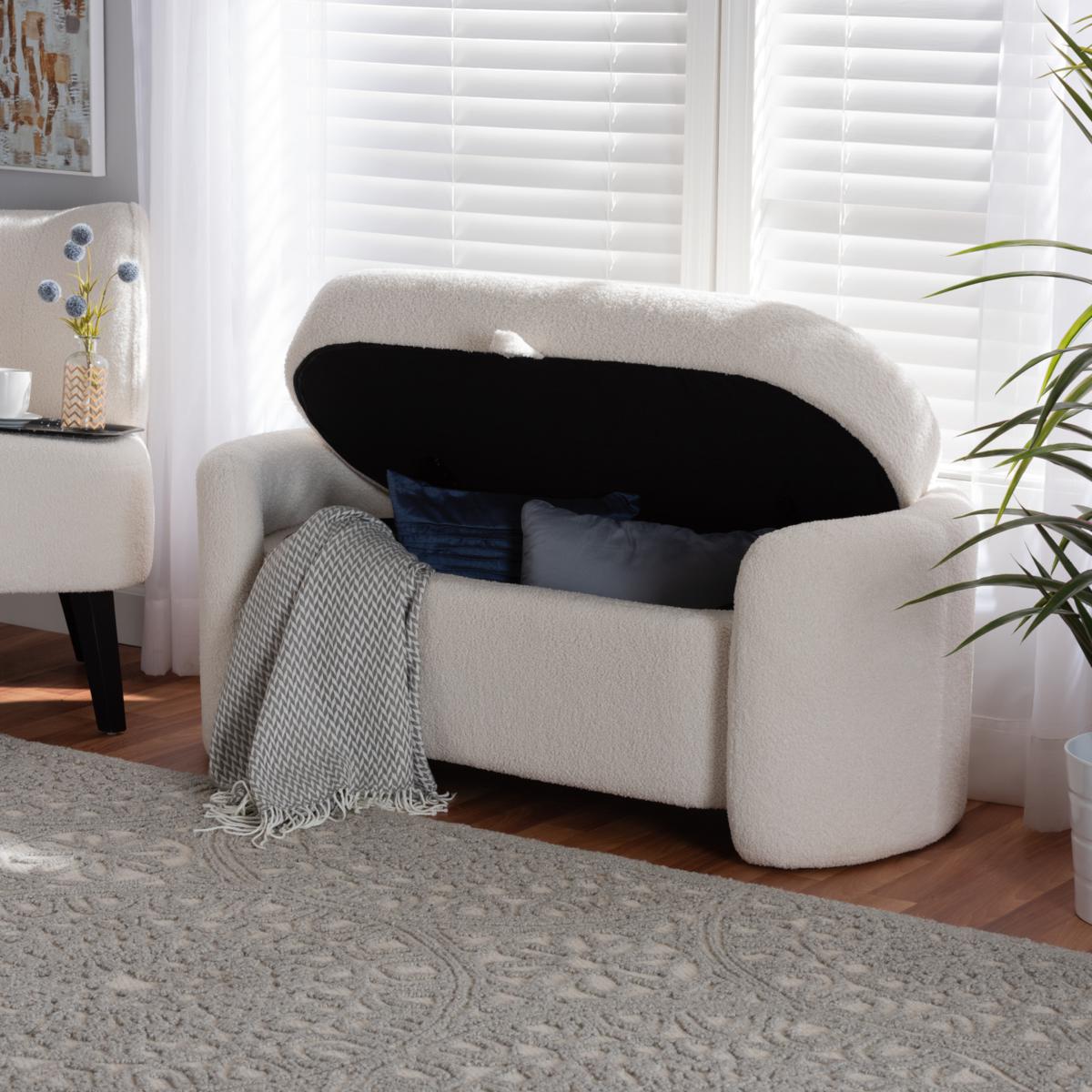 Baxton Studio Oakes Modern Upholstered Storage Bench 20881812 HSN