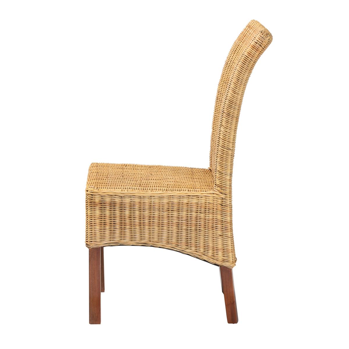 Baxton Studio Shamara Modern Bohemian Rattan and Wood Dining Chair