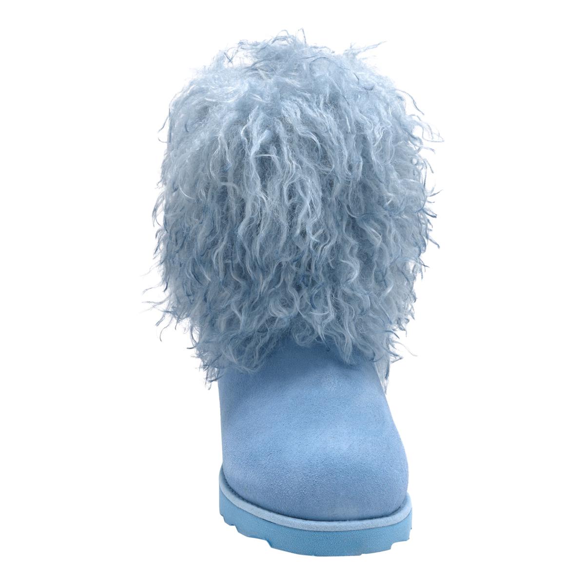 靴 COLORS OF CALIFORNIA curly fake fur boot BEARPAW® Janell Curly Faux Fur and Suede Boot | HSN