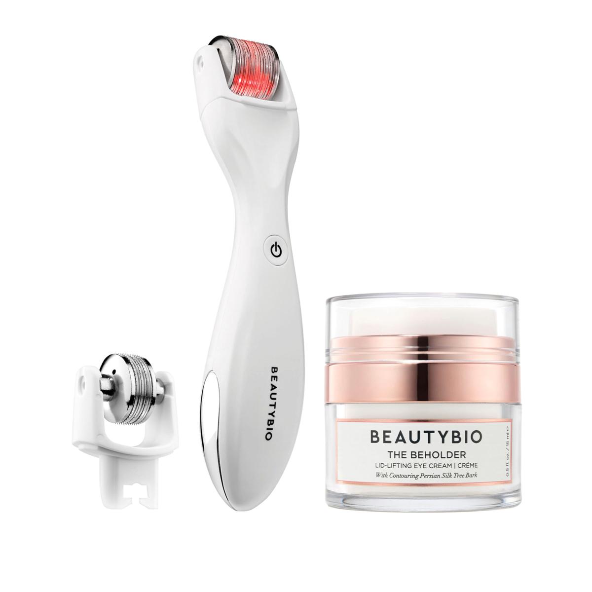 BeautyBio GloPRO Skin Firming Tool + Beholder Cream Auto-Ship® - White