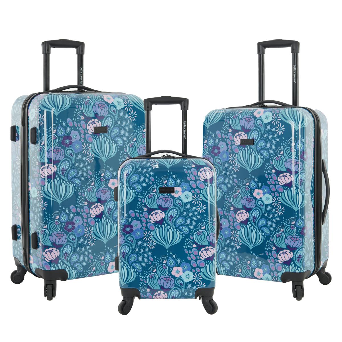 Bella Caronia 3 Pc Rolling Hardside Luggage Set w/ 4-Wheel Spinners ...