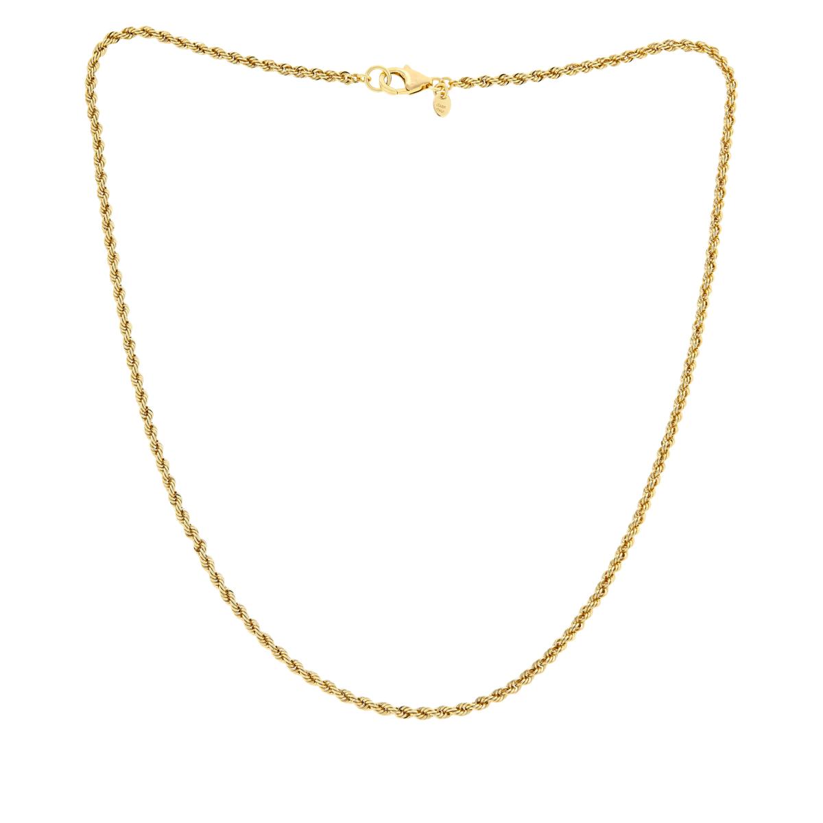 Bellezza 20 Bronze Diamond-Cut Rope-Link Chain Necklace