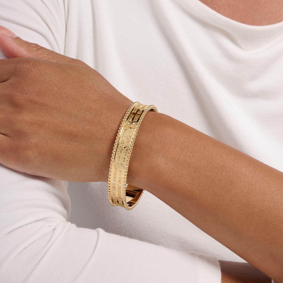 Bellezza Bronze Angel of God Prayer Wide Bangle Bracelet | HSN