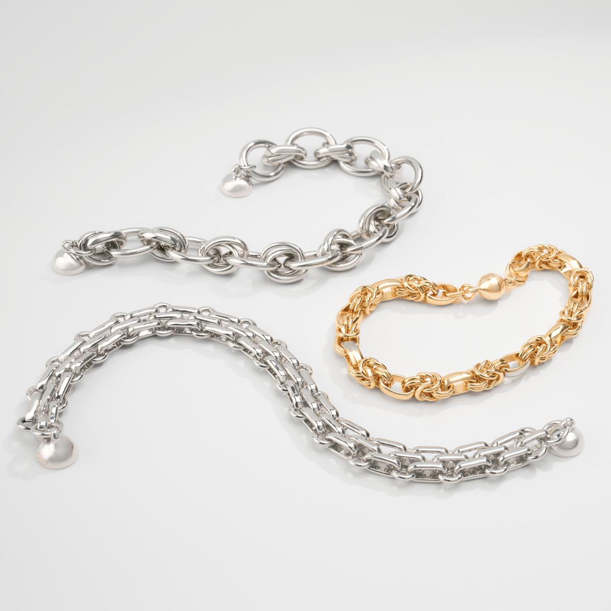 Bellezza Bronze Double Paperclip Chain Bracelet with Magnetic