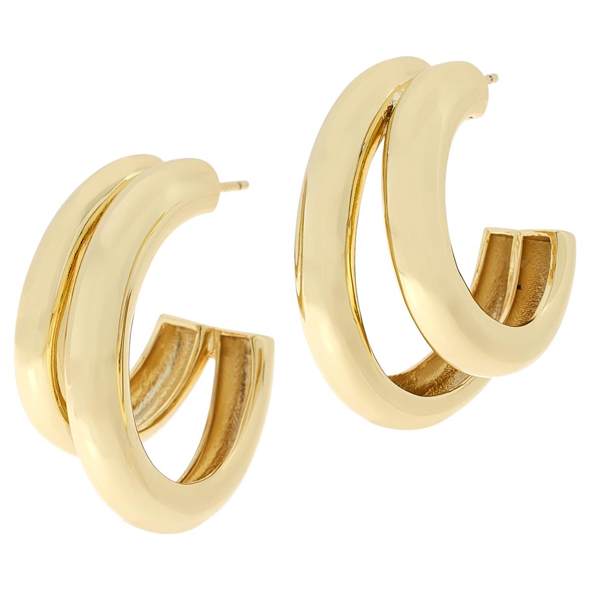 Bellezza Bronze Double Tube Hoop Earrings - 22653620 | HSN