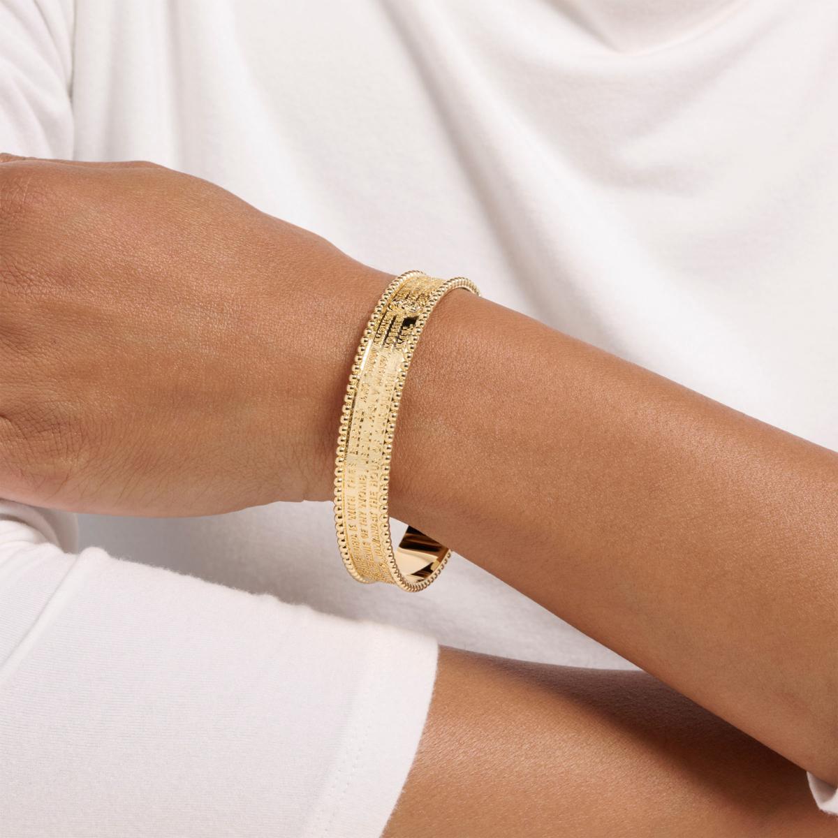 Bellezza Bronze Hail Mary Prayer Wide Bangle Bracelet | HSN