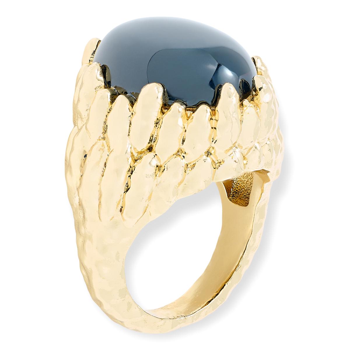 Bellezza Bronze Onyx Crown Design Solitaire Ring | HSN