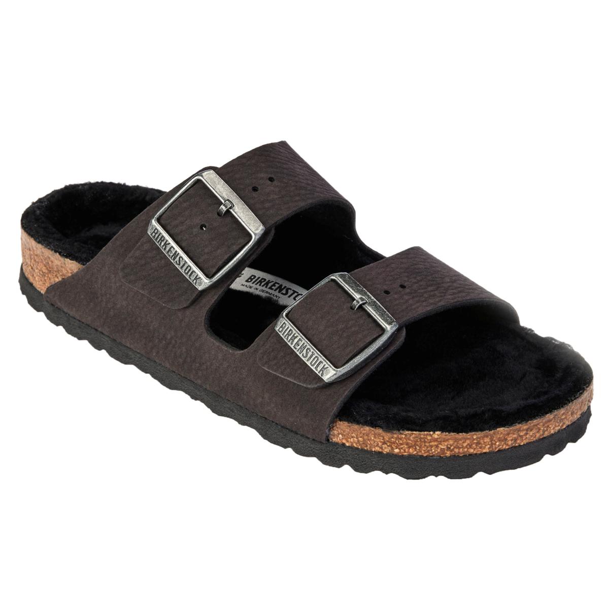 Birkenstock Arizona Genuine Shearling Lined Slide Sandals Size EU 44 Birkenstock Arizona Narrow Slide Sandal (Women) - Red Plaid  main image 2