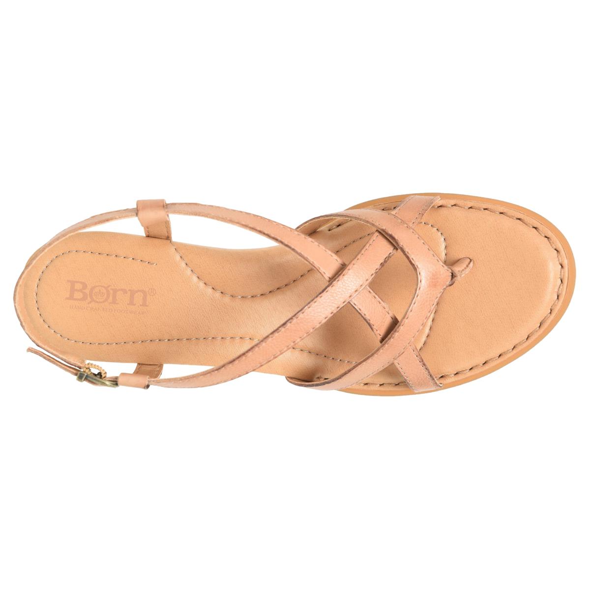 Born Sybil Leather Wedge Strappy Sandal