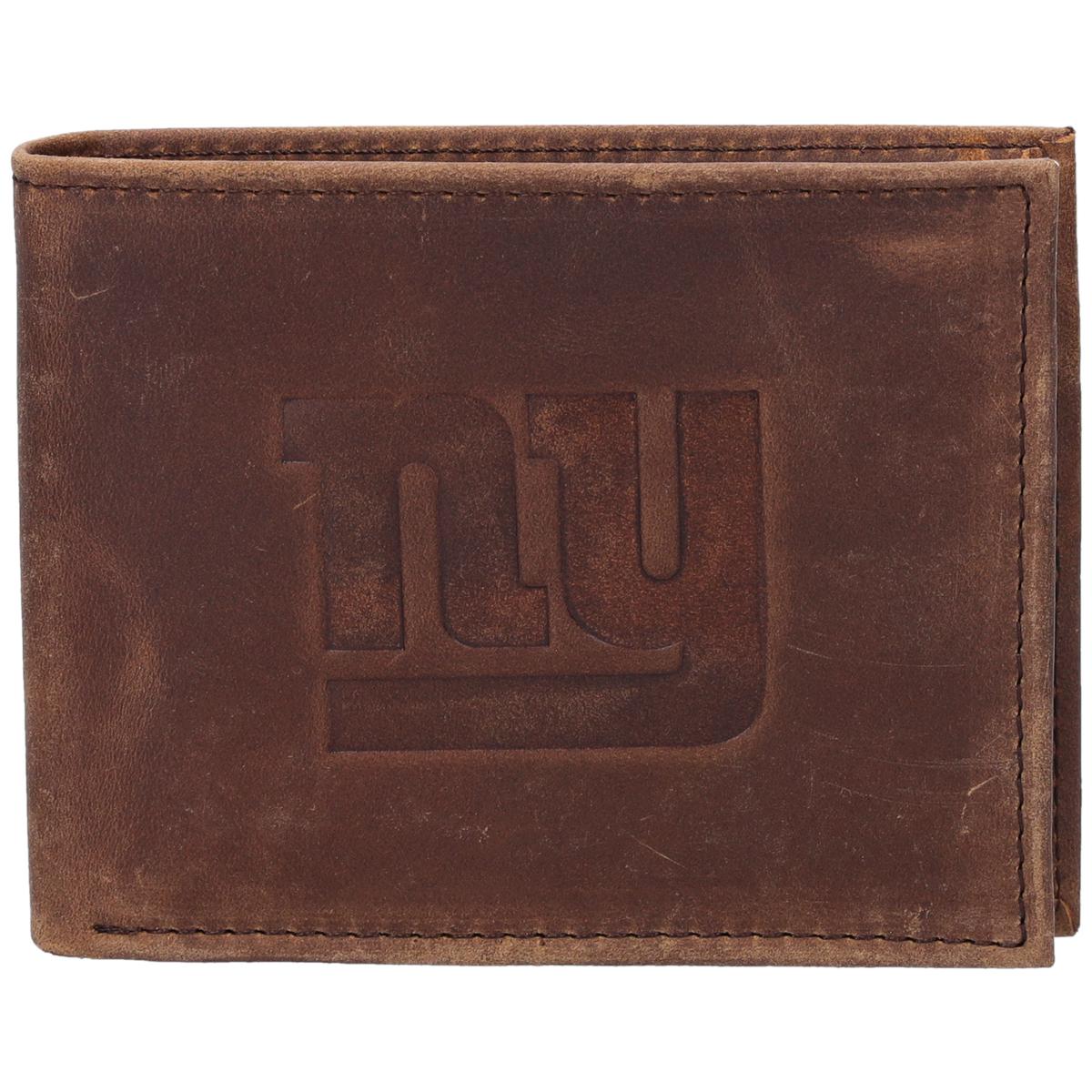 Brown New York Giants Bifold Leather Wallet - 21641129 | HSN