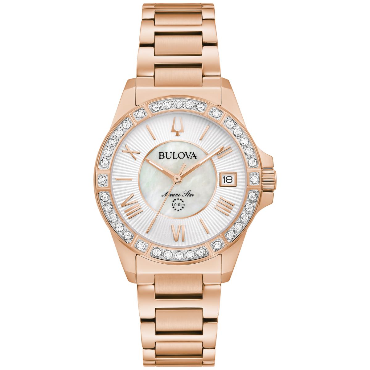 Bulova women's diamond stainless best sale steel watch