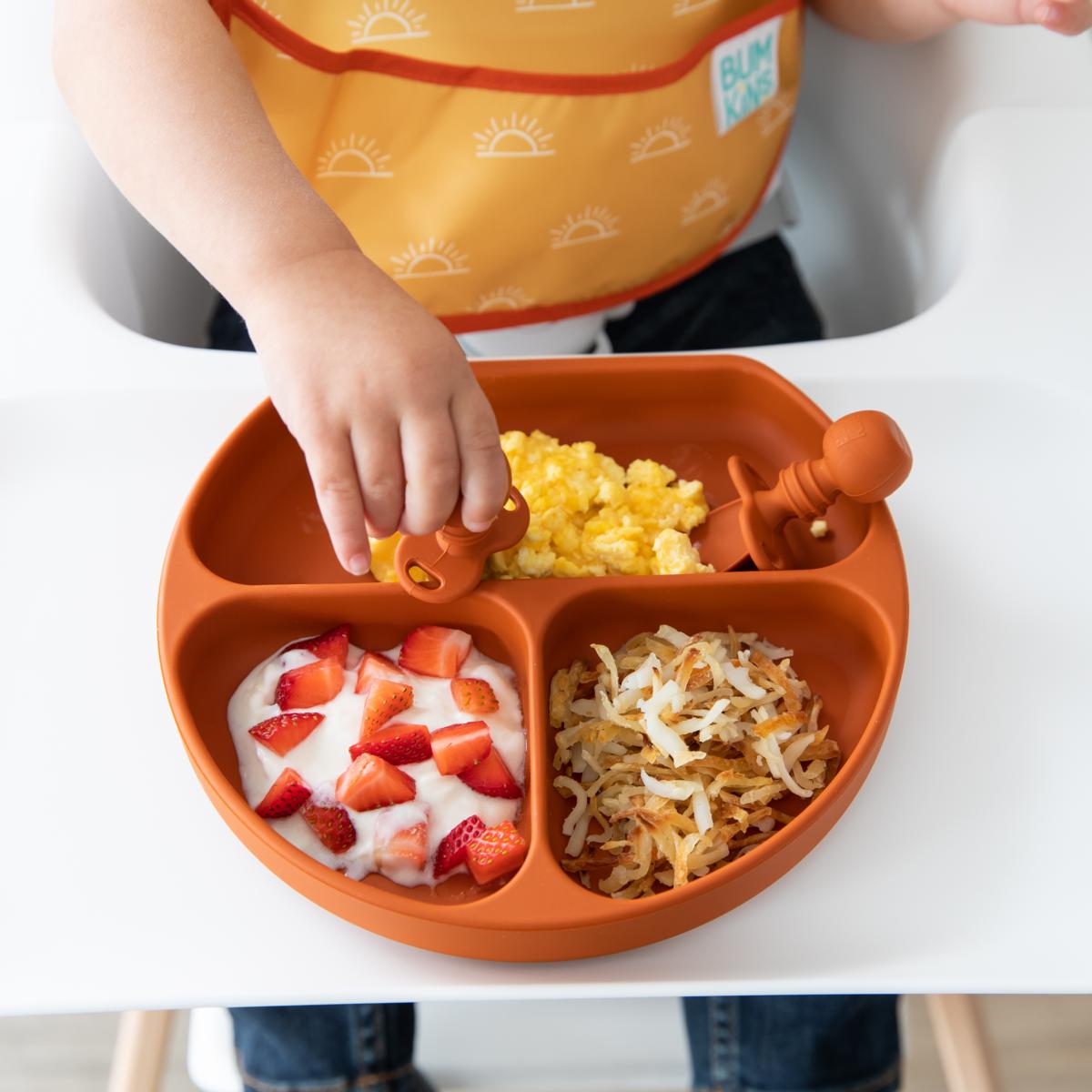 Toddler Spoon and Fork Set in Boho Clay for Self-Feeding | Bumkins