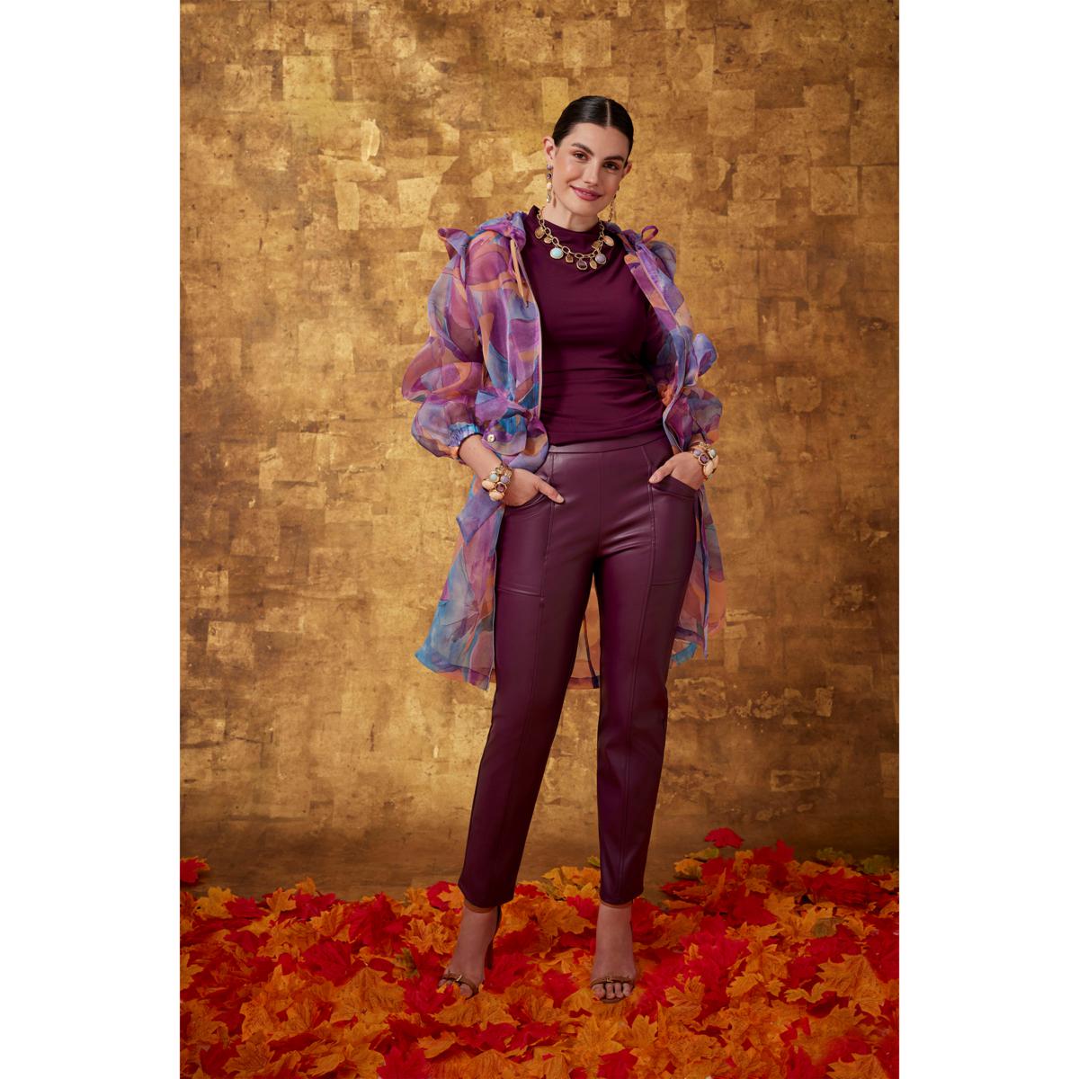 C Wonder by Christian Siriano Faux Leather Seamed Pant