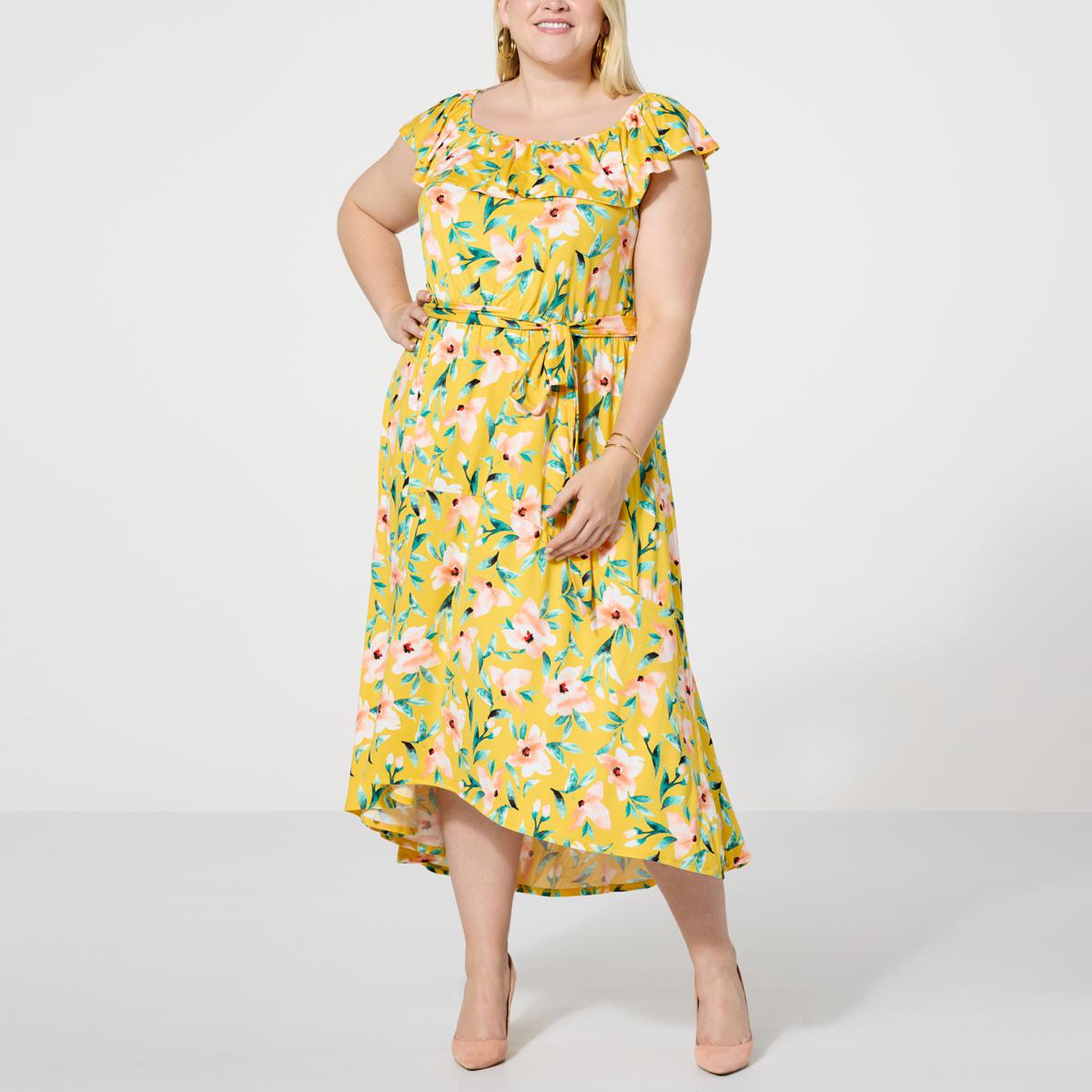 C Wonder by Christian Siriano On/Off the Shoulder Flounce