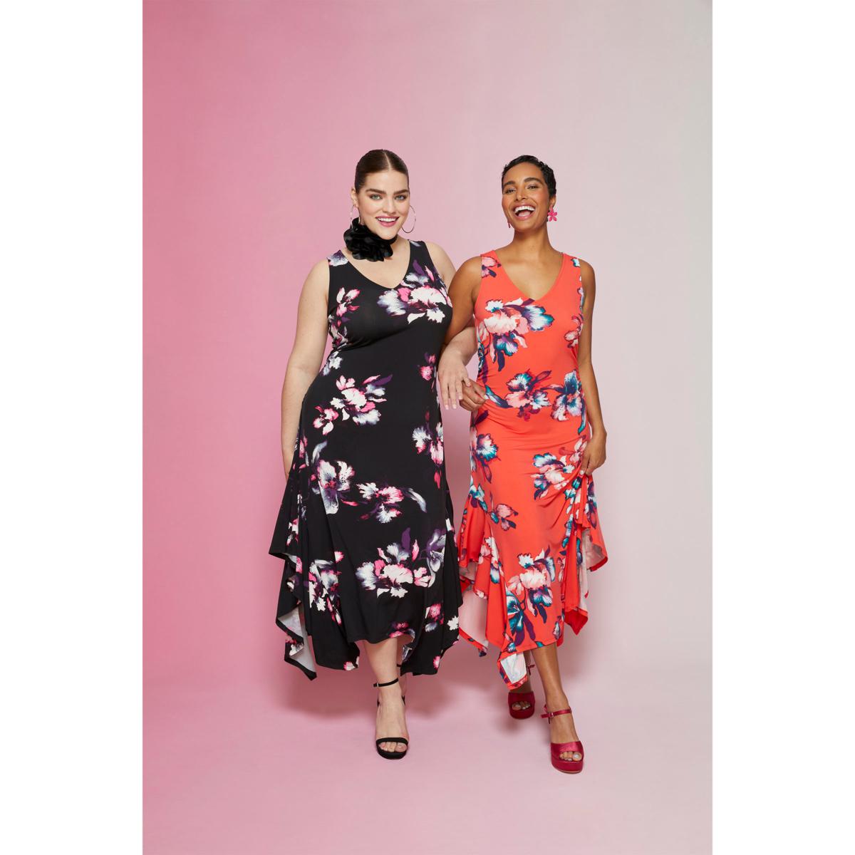 Christian buy Siriano Black Floral Cocktail Dress Size 16