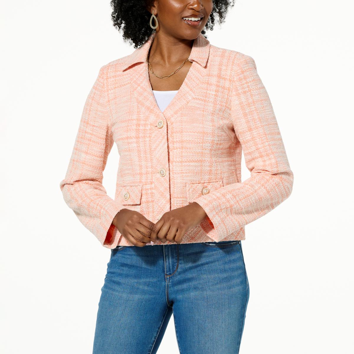 C Wonder Cropped Tweed Jacket | HSN