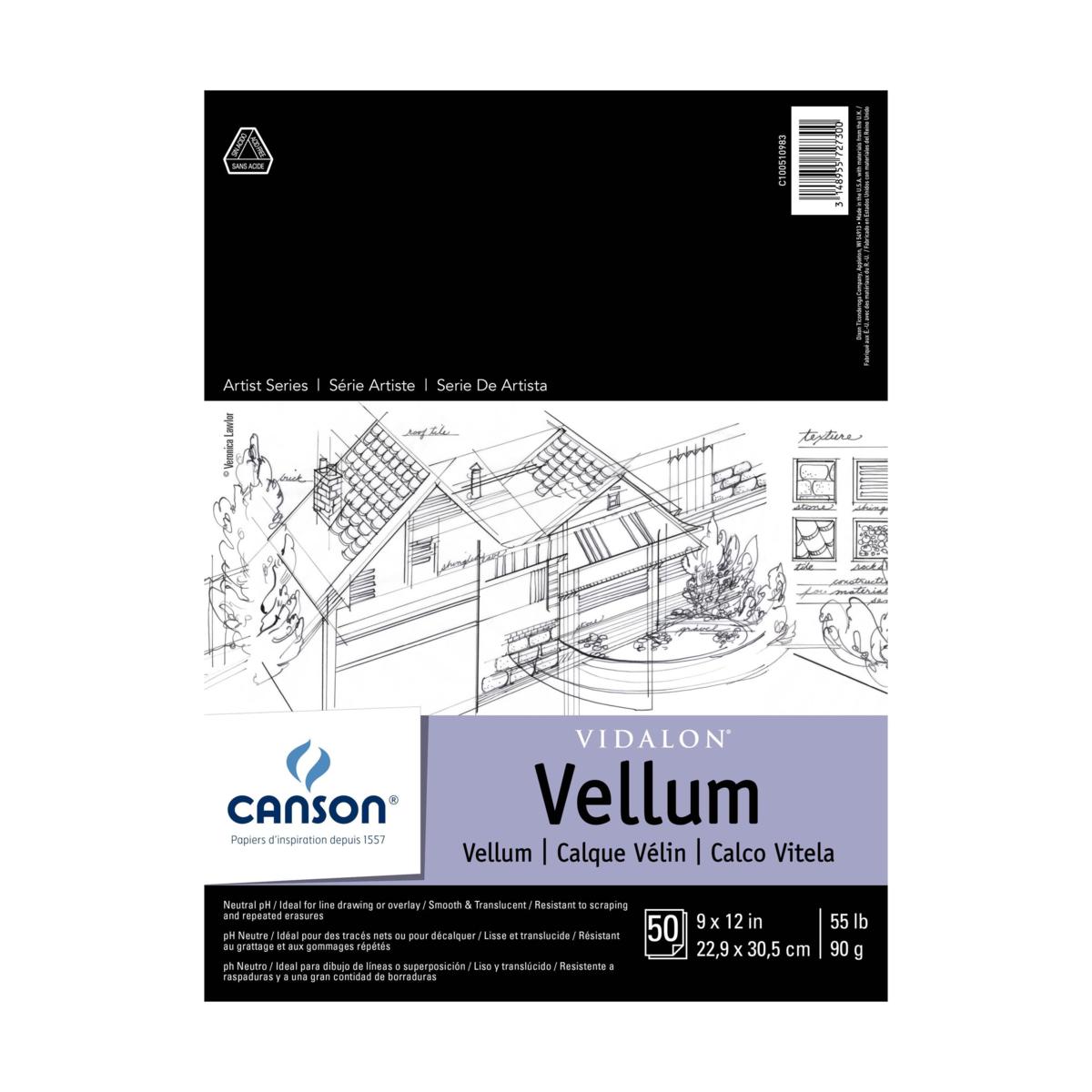 Canson Vidalon Tracing Vellum 9 in. x 12 in. Pad - 50 Sheets