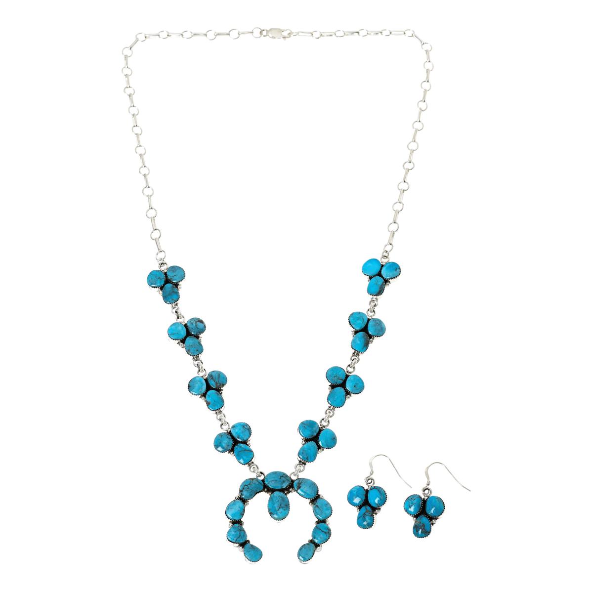 Navajo Pearls with Kingman Turquoise Beads | Necklace & Earring Set